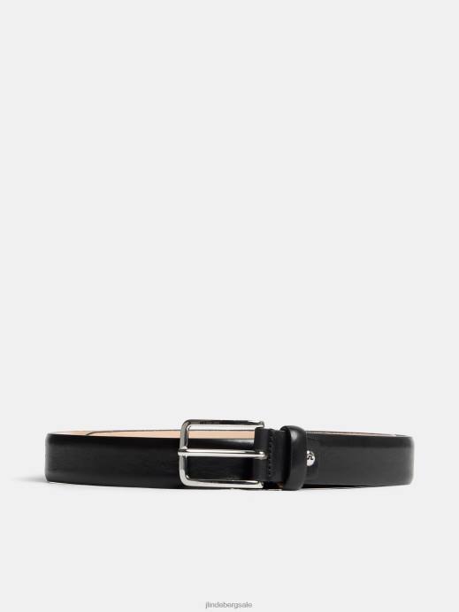 Men J.Lindeberg Black Bill Leather Belt Accessory 8R621244