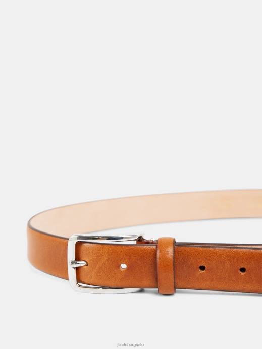 Men J.Lindeberg Bombay Brown Bill Leather Belt Accessory 8R621279