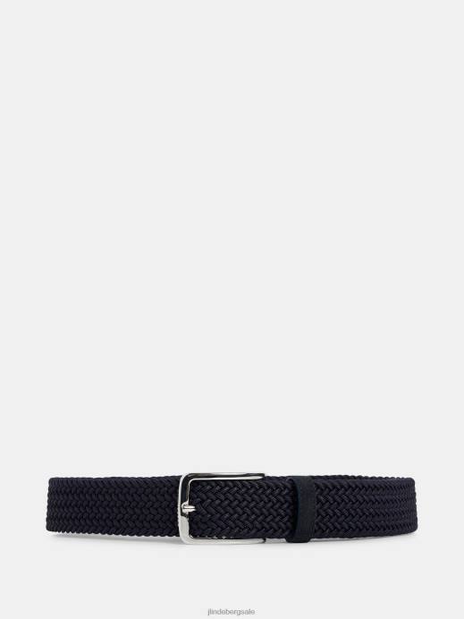 Men J.Lindeberg Navy Ben Braided Elastic Belt Accessory 8R621282