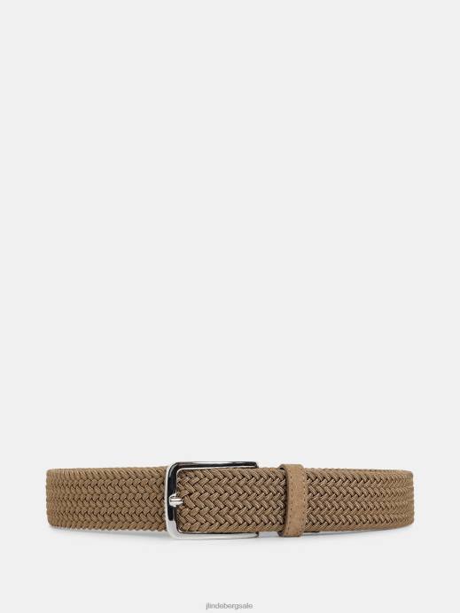 Men J.Lindeberg Safari Beige Ben Braided Elastic Belt Accessory 8R621281