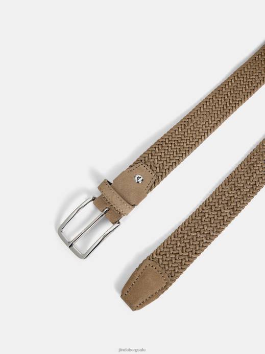 Men J.Lindeberg Safari Beige Ben Braided Elastic Belt Accessory 8R621281