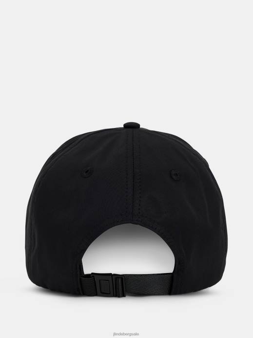 Men J.Lindeberg Black Elijah Cotton Logo Cap Accessory 8R621274
