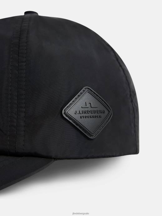 Men J.Lindeberg Black Elijah Nylon Cap Accessory 8R621275