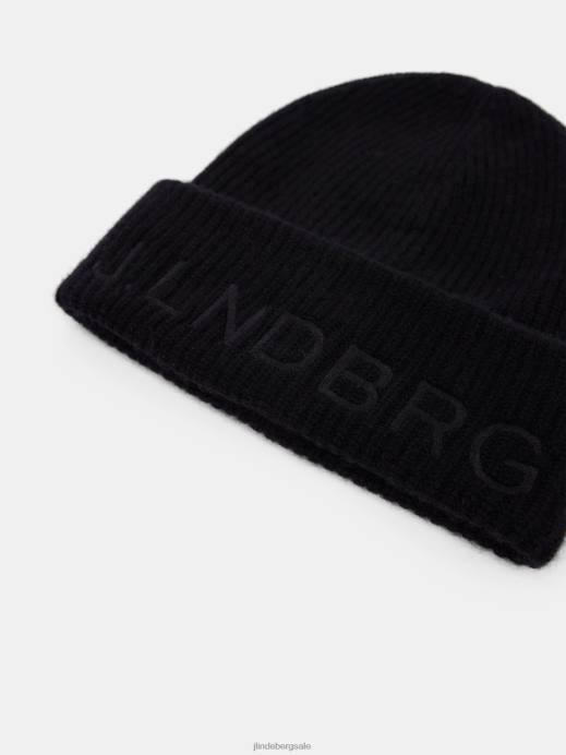 Men J.Lindeberg Black Monti Cashmere Blend Beanie Accessory 8R622530