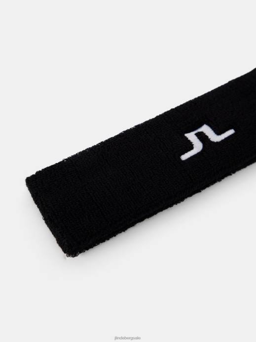 Men J.Lindeberg Black Sweat Headband Accessory 8R622523