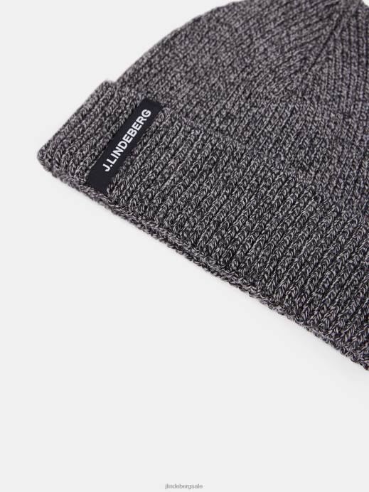 Men J.Lindeberg Black White Juan Merino Beanie Accessory 8R622535