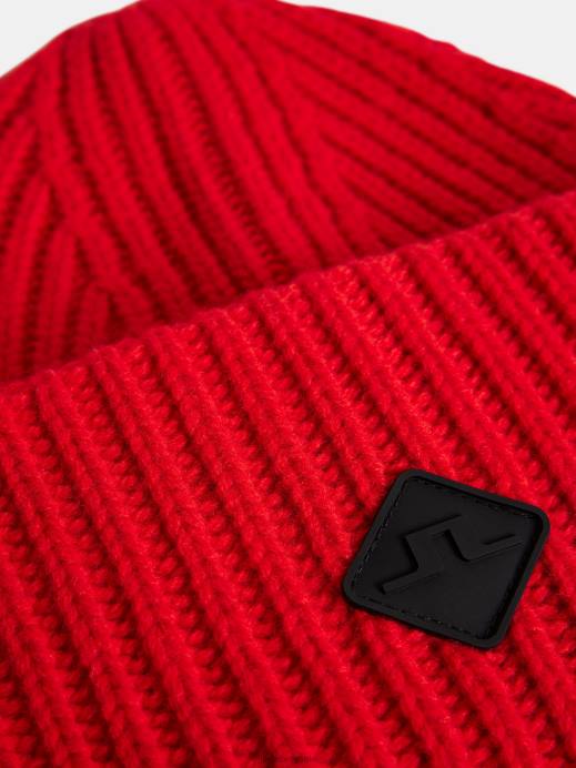 Men J.Lindeberg Fiery Red Enso Knitted Beanie Accessory 8R621251