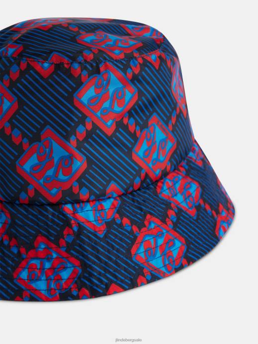 Men J.Lindeberg Navy Raia Diamond Bucket Hat Accessory 8R621276
