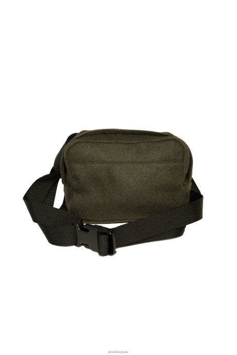 Men J.Lindeberg Green Marsh Wool Bare Minimum Bag Accessory 8R622543