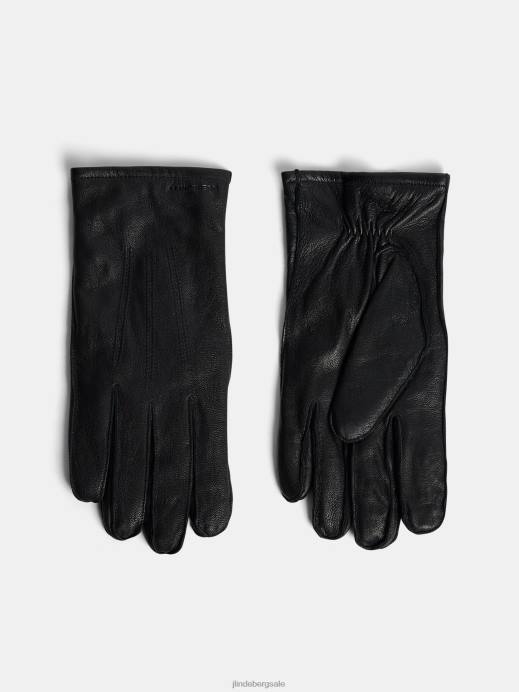 Men J.Lindeberg Black Milo Leather Glove Accessory 8R621241