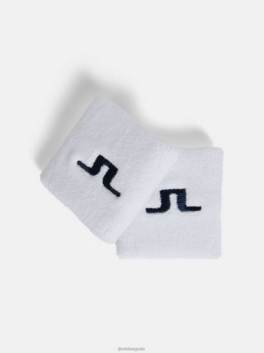 Men J.Lindeberg White Racket Wristbands Accessory 8R622513