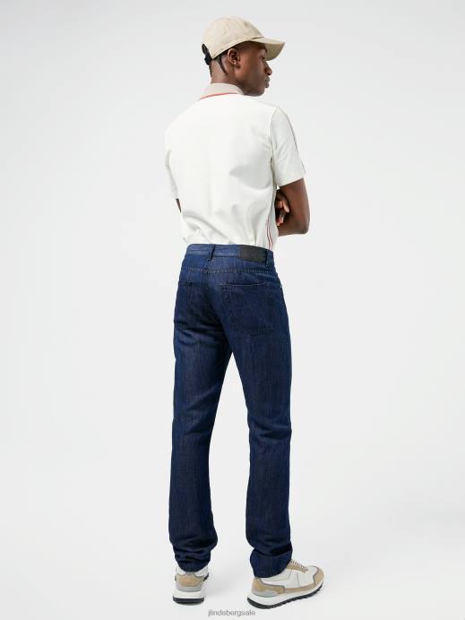 Men J.Lindeberg Mid Blue Cody Linen Blend Jeans Clothing 8R622586