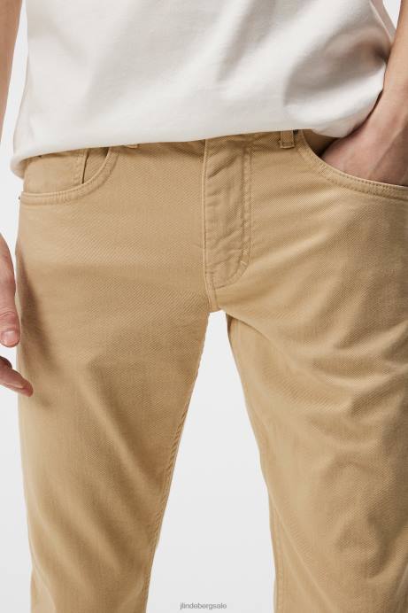 Men J.Lindeberg Safari Beige Jay Solid Stretch Jeans Clothing 8R621104