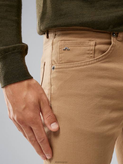 Men J.Lindeberg Tiger Brown Jay Solid Stretch Lht Jeans Clothing 8R622580