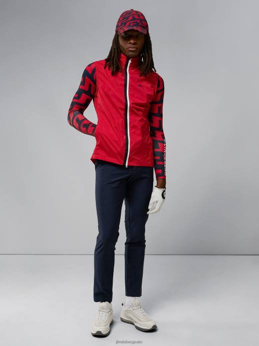 Men J.Lindeberg Barbados Cherry Ash Light Packable Vest Clothing 8R622394