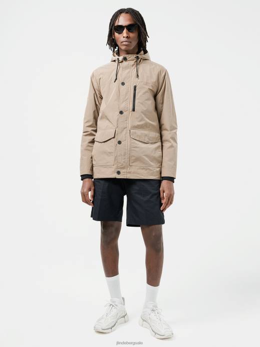 Men J.Lindeberg Batique Khaki Ash Windbreaker Jacket Clothing 8R622456