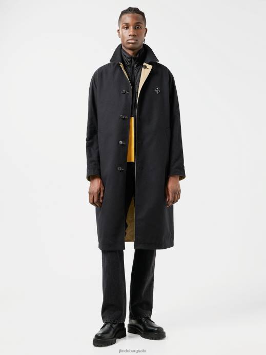 Men J.Lindeberg Batique Khaki Herbert Reversible Mac Coat Clothing 8R622464