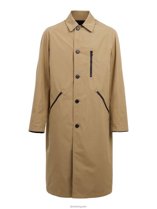 Men J.Lindeberg Batique Khaki Herbert Reversible Mac Coat Clothing 8R622464