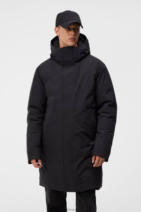 Men J.Lindeberg Black Alon Down Parka Clothing 8R62910