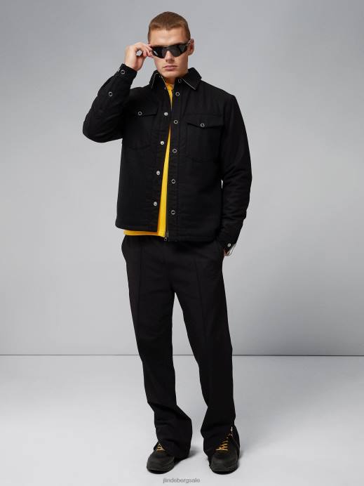 Men J.Lindeberg Black Big Bridge Reversible Overshirt Clothing 8R622427