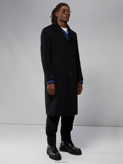 Men J.Lindeberg Black Burke Wool Cashmere Coat Clothing 8R622400