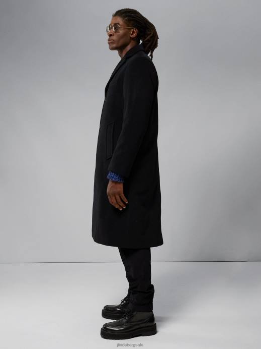 Men J.Lindeberg Black Burke Wool Cashmere Coat Clothing 8R622400