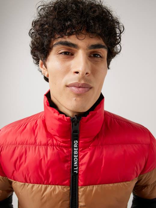 Men J.Lindeberg Black Dorn Reversible Puffer Jacket Clothing 8R622470