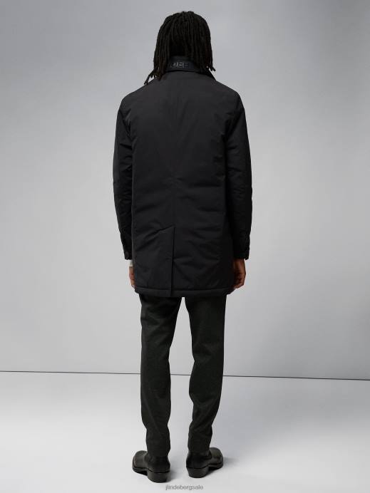 Men J.Lindeberg Black Hollis Tech Padded Coat Clothing 8R622408