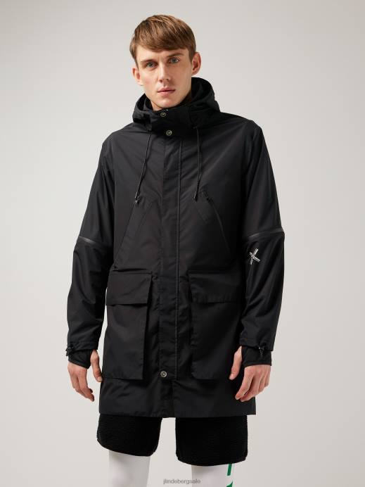 Men J.Lindeberg Black Howard Tech Jacket Clothing 8R622474