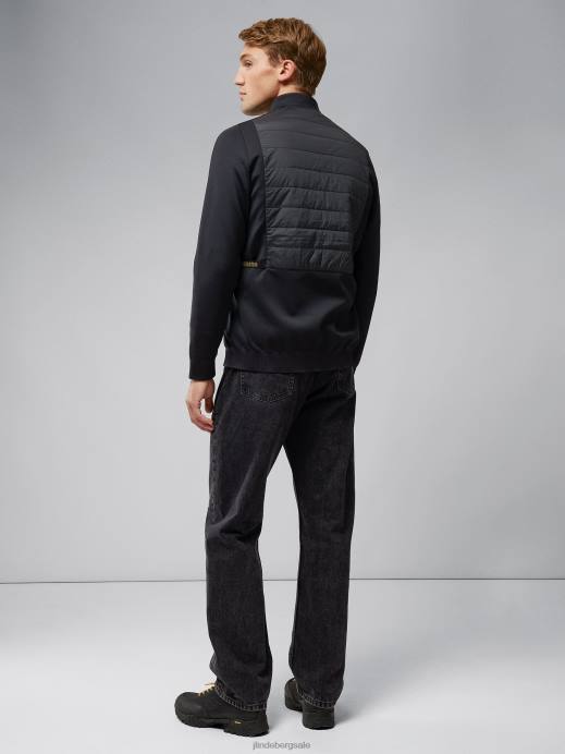 Men J.Lindeberg Black Kenny Hybrid Jacket Clothing 8R622419