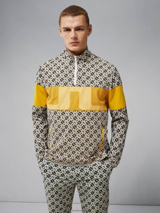 Men J.Lindeberg Black Monogram Check Dale Light Jacket Clothing 8R622390