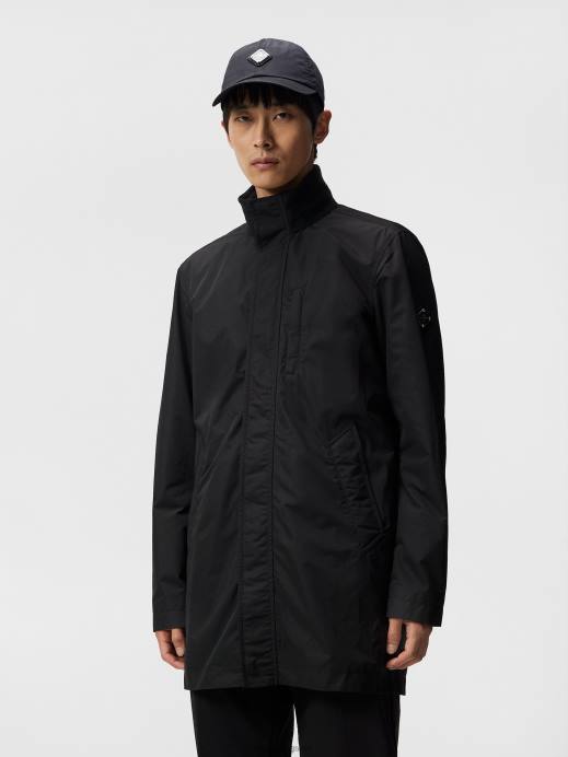 Men J.Lindeberg Black Terry Poly Coat Clothing 8R62927