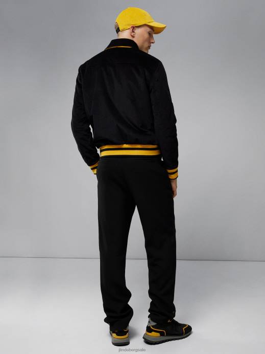 Men J.Lindeberg Black Varez Logo Varsity Jacket Clothing 8R622404