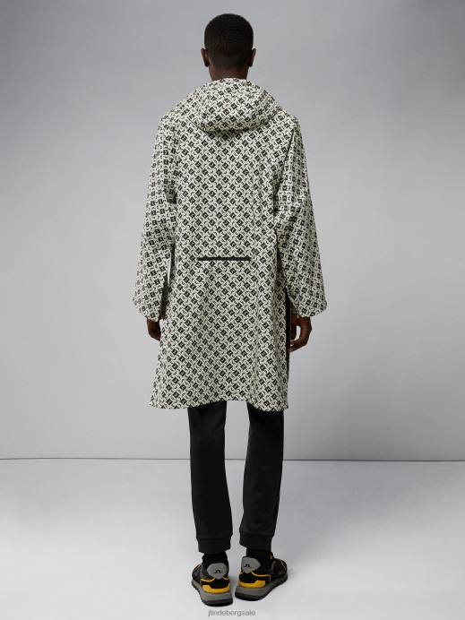Men J.Lindeberg Black monogram check Packable Poncho Clothing 8R622426