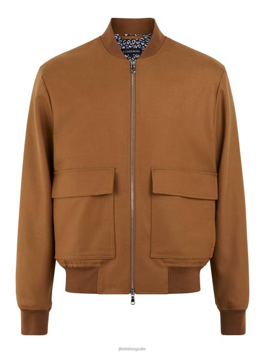 Men J.Lindeberg Chipmunk Thom Wool Twill Bomber Clothing 8R622377