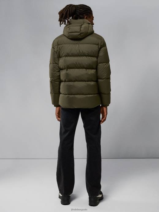 Men J.Lindeberg Forest Green Barrell Down Jacket Clothing 8R622413