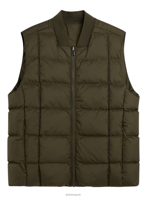 Men J.Lindeberg Forest Green Dwayne Reversible Vest Clothing 8R622407