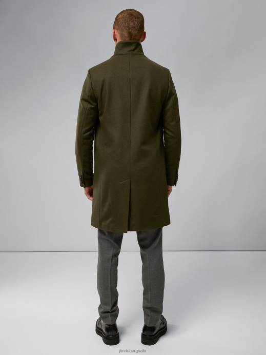 Men J.Lindeberg Forest Green Holger 2.0 Melton Coat Clothing 8R622417