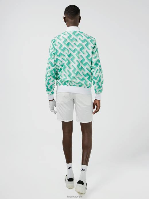Men J.Lindeberg Green 3D Bridge Monogram Lux Printed Bomber Clothing 8R622451