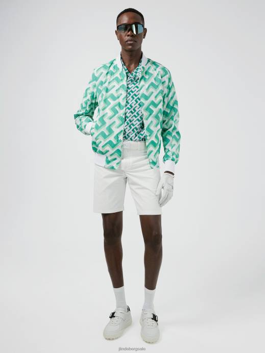 Men J.Lindeberg Green 3D Bridge Monogram Lux Printed Bomber Clothing 8R622451