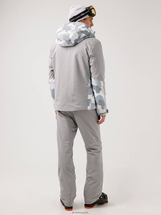 Men J.Lindeberg Grey Camo Base Camp Ski Jacket Clothing 8R622476