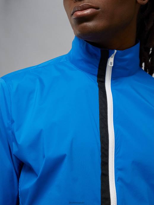 Men J.Lindeberg Nautical Blue Ash Light Packable Jacket Clothing 8R622397