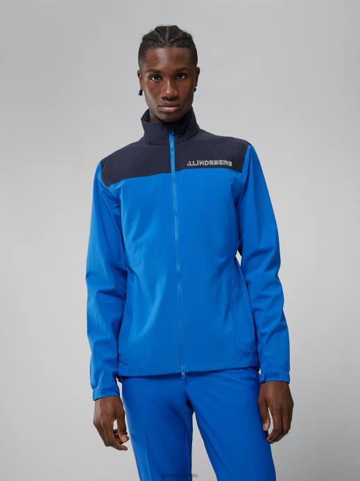 Men J.Lindeberg Nautical Blue Bridge Rain Jacket Clothing 8R622444