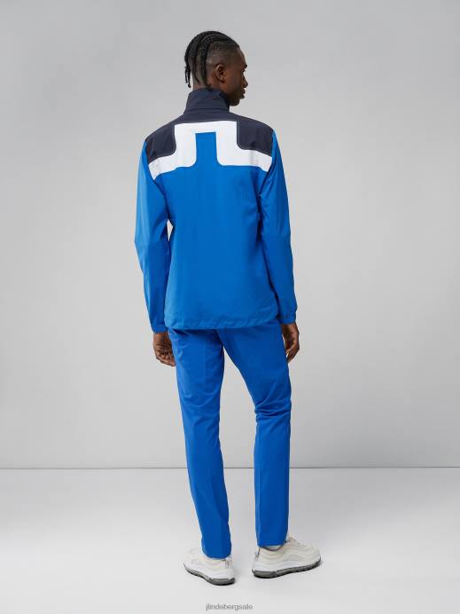 Men J.Lindeberg Nautical Blue Bridge Rain Jacket Clothing 8R622444