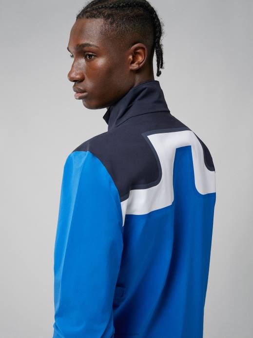 Men J.Lindeberg Nautical Blue Bridge Rain Jacket Clothing 8R622444