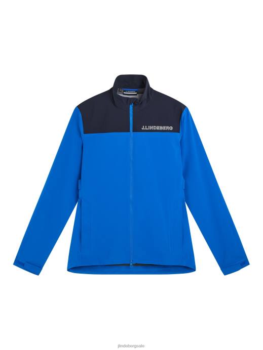 Men J.Lindeberg Nautical Blue Bridge Rain Jacket Clothing 8R622444