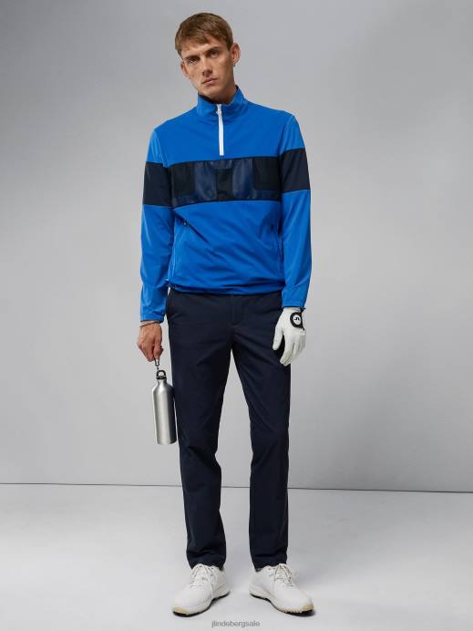 Men J.Lindeberg Nautical Blue Dale Light Jacket Clothing 8R622391