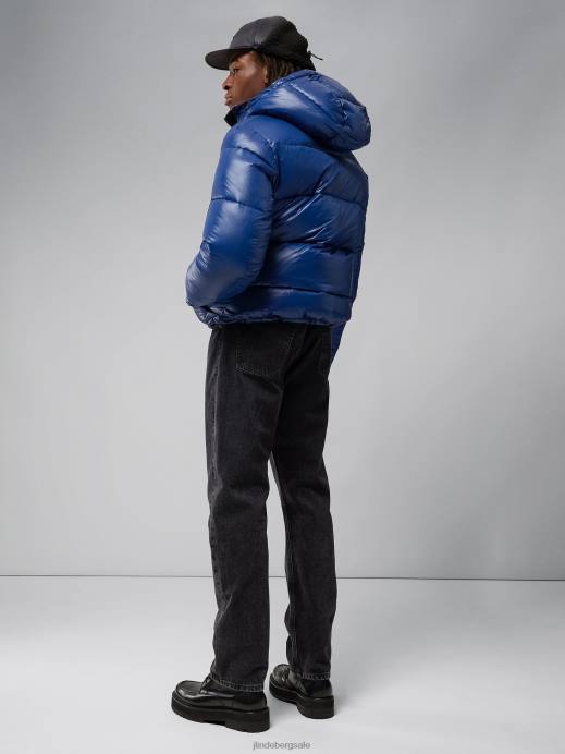 Men J.Lindeberg Nautical Blue Kash Bomber Jacket Clothing 8R622401