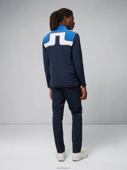 Men J.Lindeberg Nautical Blue Kv Hybrid Jacket Clothing 8R622383