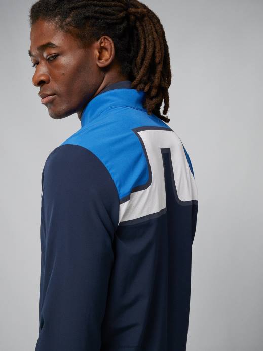 Men J.Lindeberg Nautical Blue Kv Hybrid Jacket Clothing 8R622383